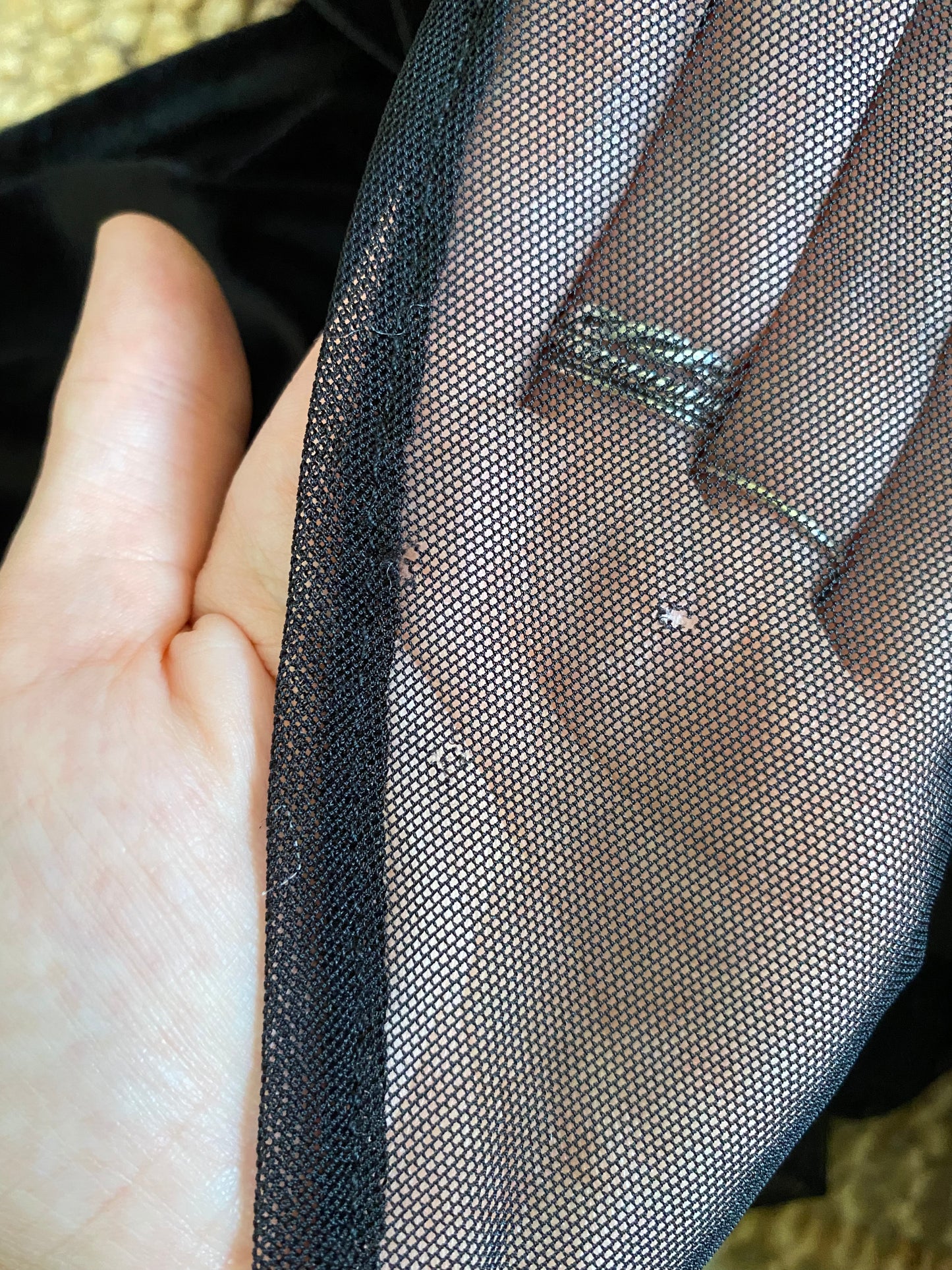 Black velvet beaded evening dress UK 14