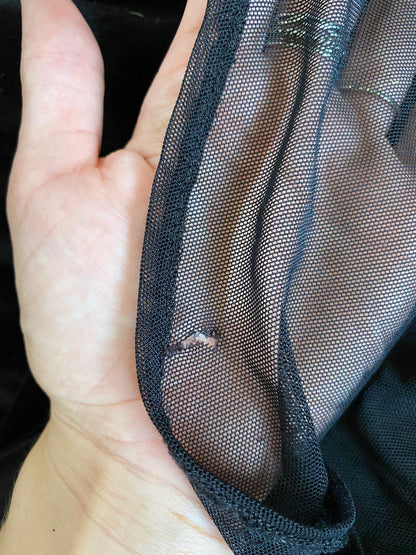 Black velvet beaded evening dress UK 14