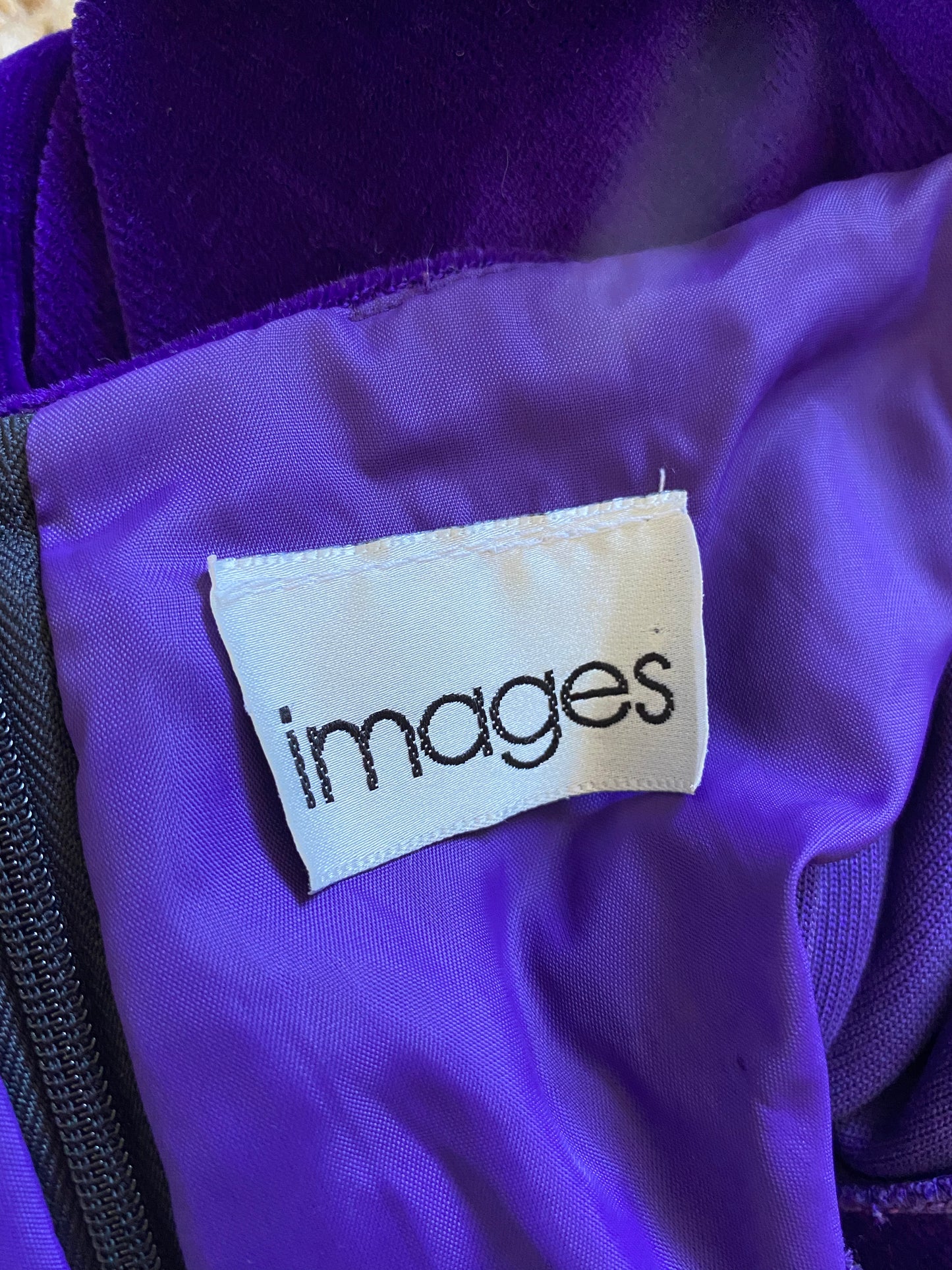 Purple velvet cold shoulder evening dress UK 12