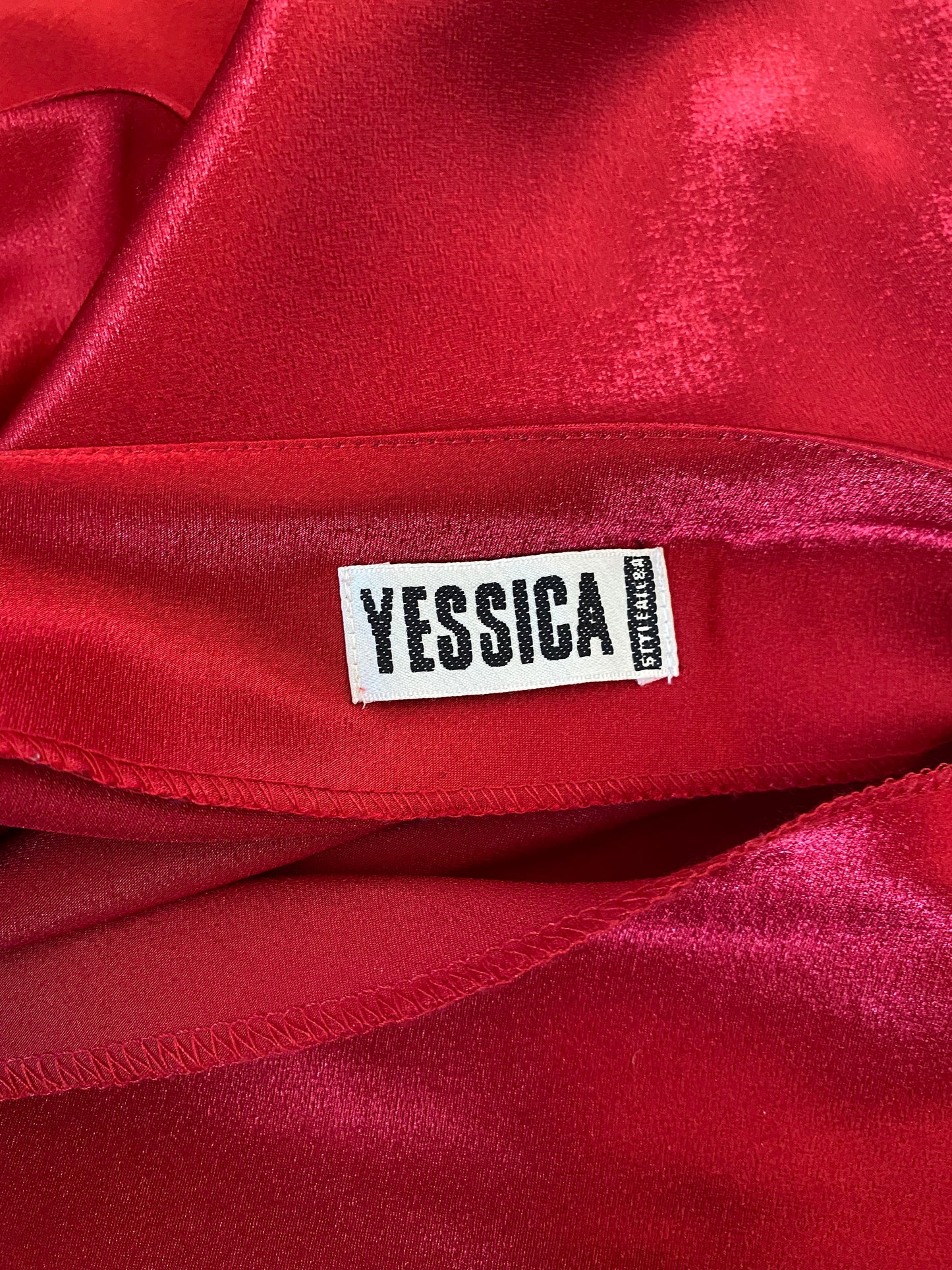 Yessica red satin slip dress UK 10