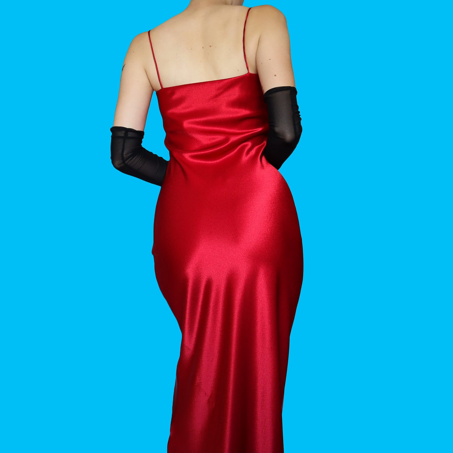 Yessica red satin slip dress UK 10