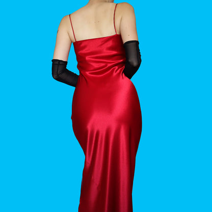 Yessica red satin slip dress UK 10