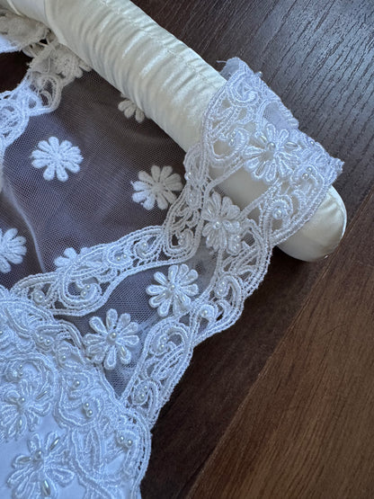 Bright white fit & flare wedding dress uk 10