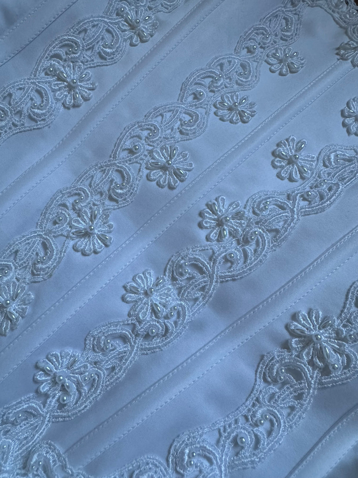 Bright white fit & flare wedding dress uk 10