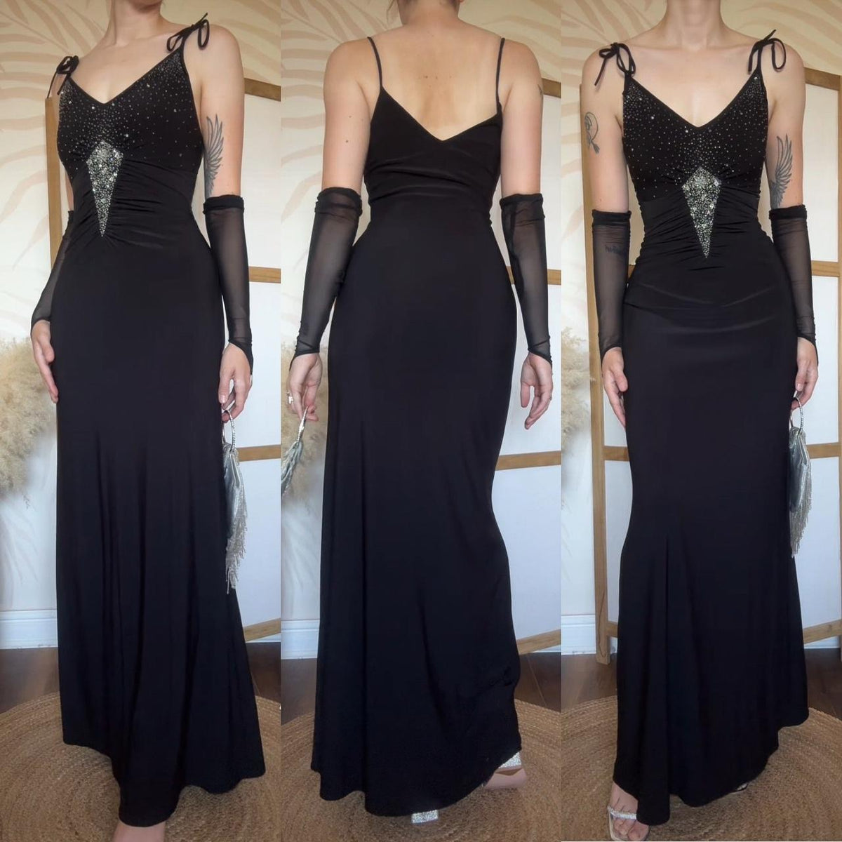 Black stretch Yve London dress uk 10-12