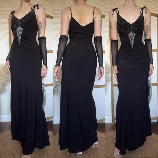 Black stretch Yve London dress uk 10-12