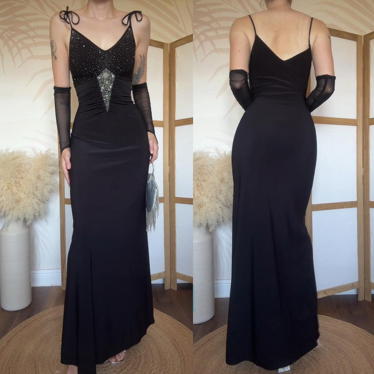 Black stretch Yve London dress uk 10-12