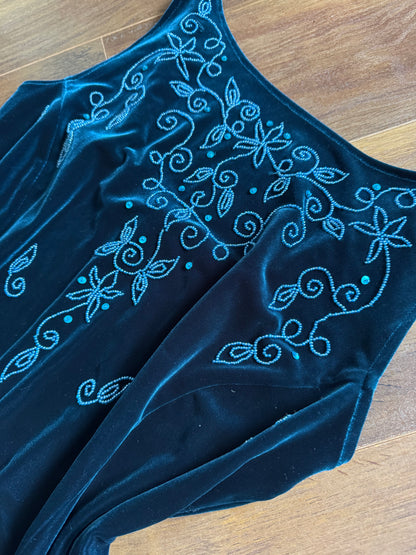 Gina Bacconi teal velvet dress uk 16