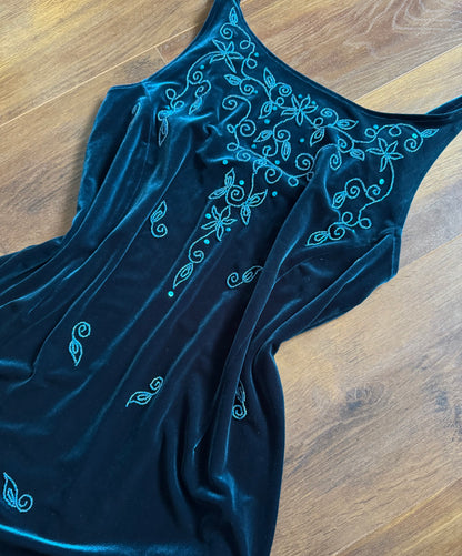 Gina Bacconi teal velvet dress uk 16
