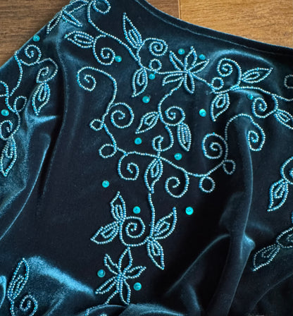 Gina Bacconi teal velvet dress uk 16