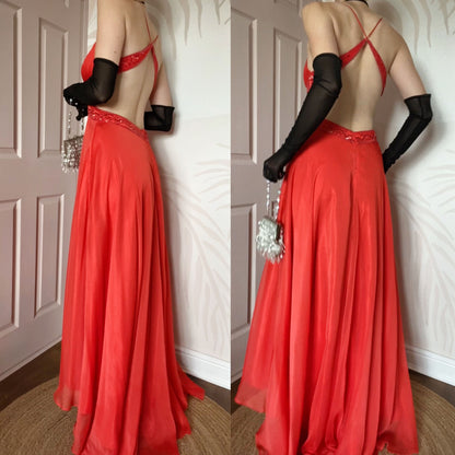 Orange Dave & Johnny open back gown UK 10