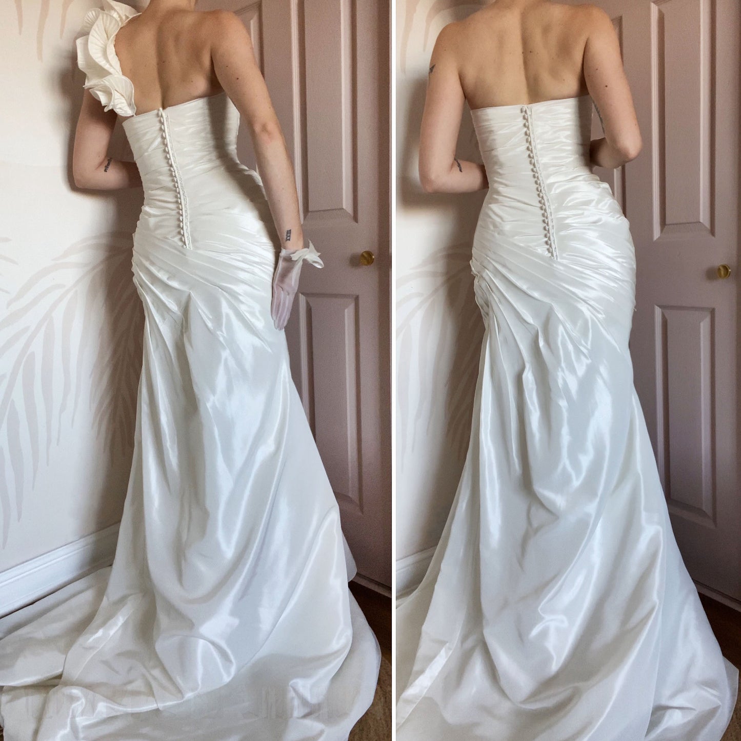 Victoria Jane silky white fishtail wedding dress UK 12-14