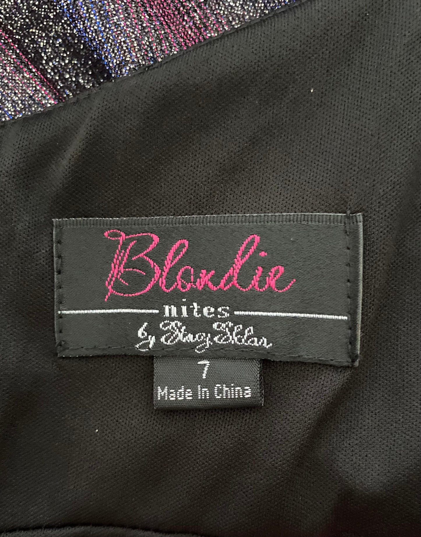 Glittery iridescent evening dress & matching bag UK 10