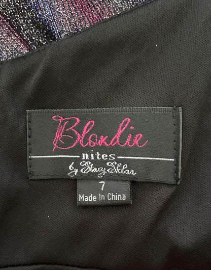 Glittery iridescent evening dress & matching bag UK 10