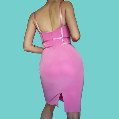 Pink mini dress & shawl UK 10