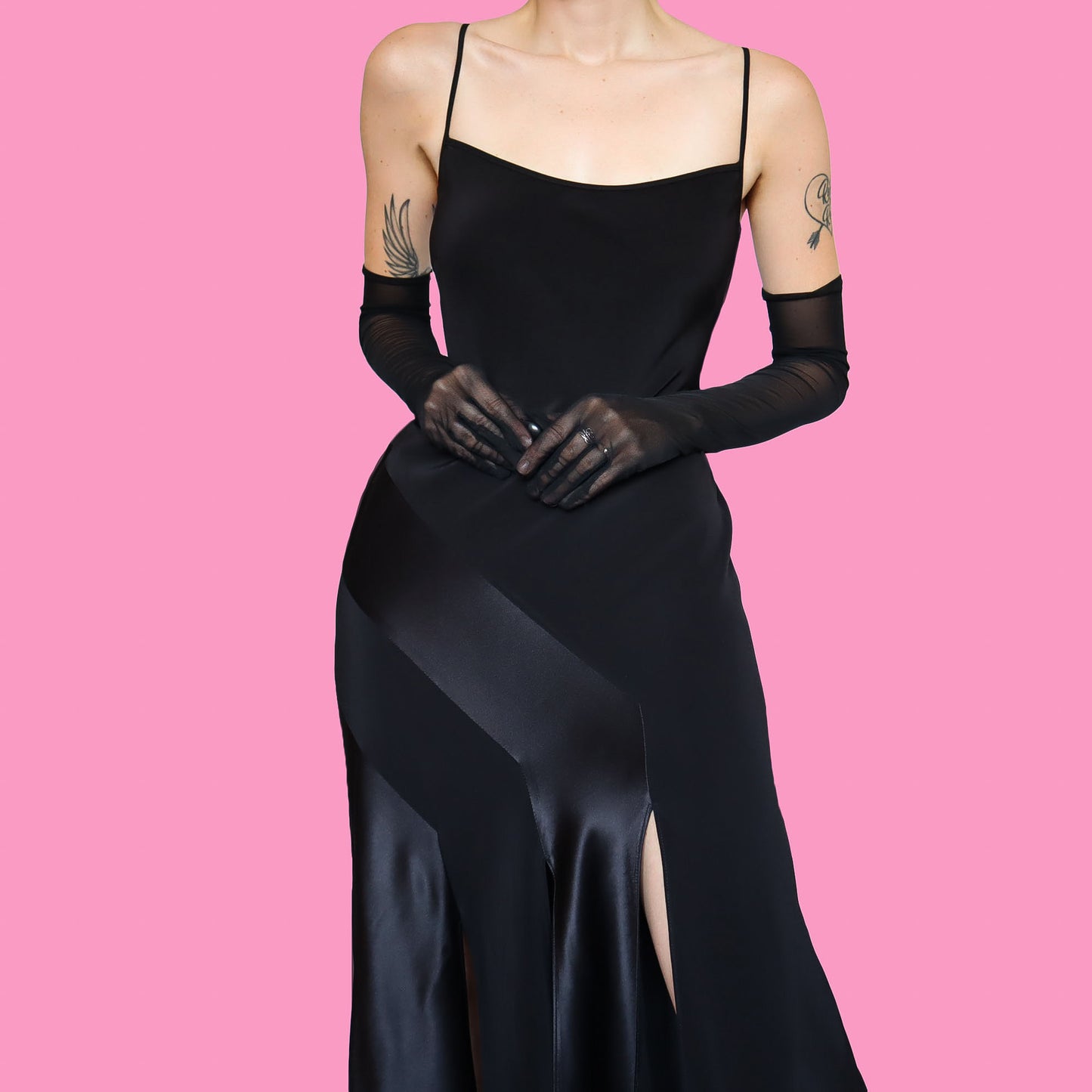 Black slip evening dress UK 12