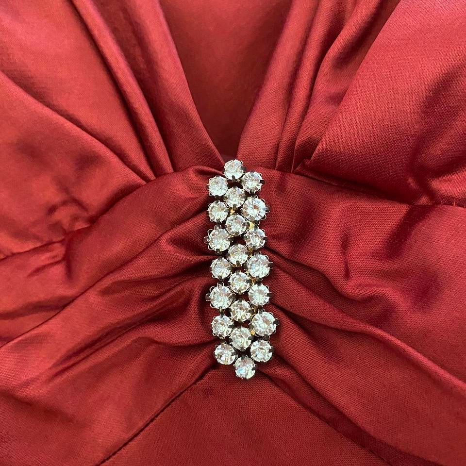 Silky red evening dress UK 8