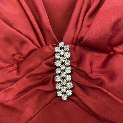 Silky red evening dress UK 8