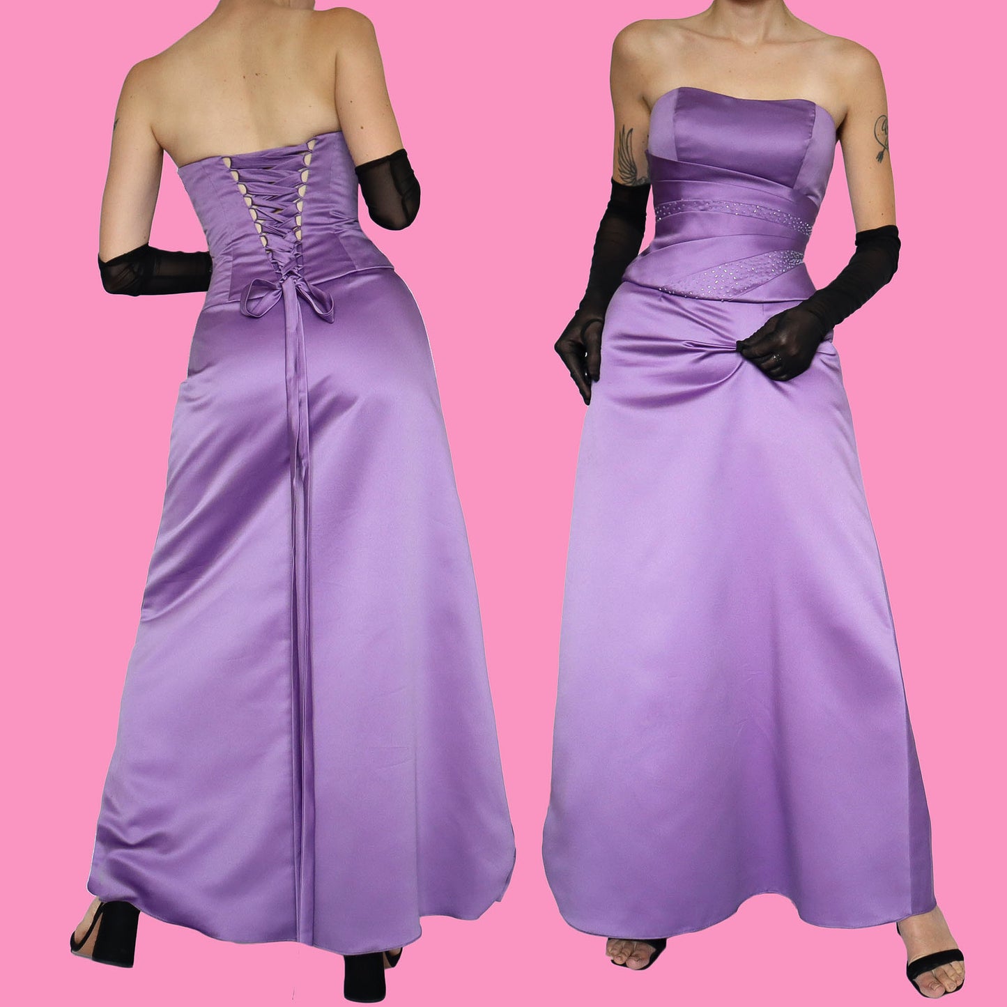 Lilac 2 piece corset & skirt set UK 8