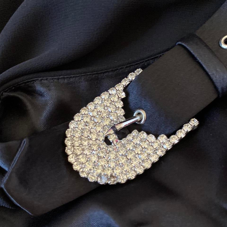 Black chiffon evening dress UK 12