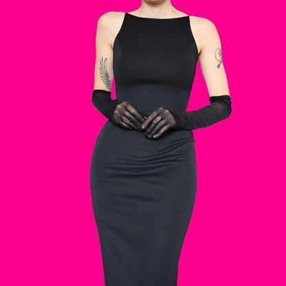 Black low back evening dress UK 10