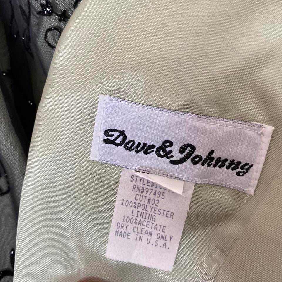 Green glittery floral a line evening dress UK 14