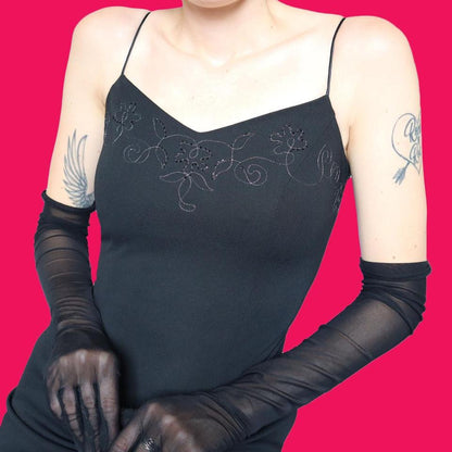 Black stretch evening dress UK 10