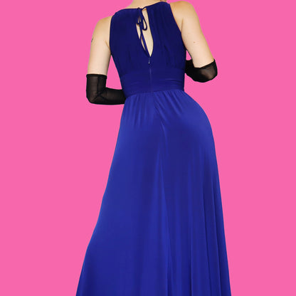 Royal blue stretchy evening dress UK 16