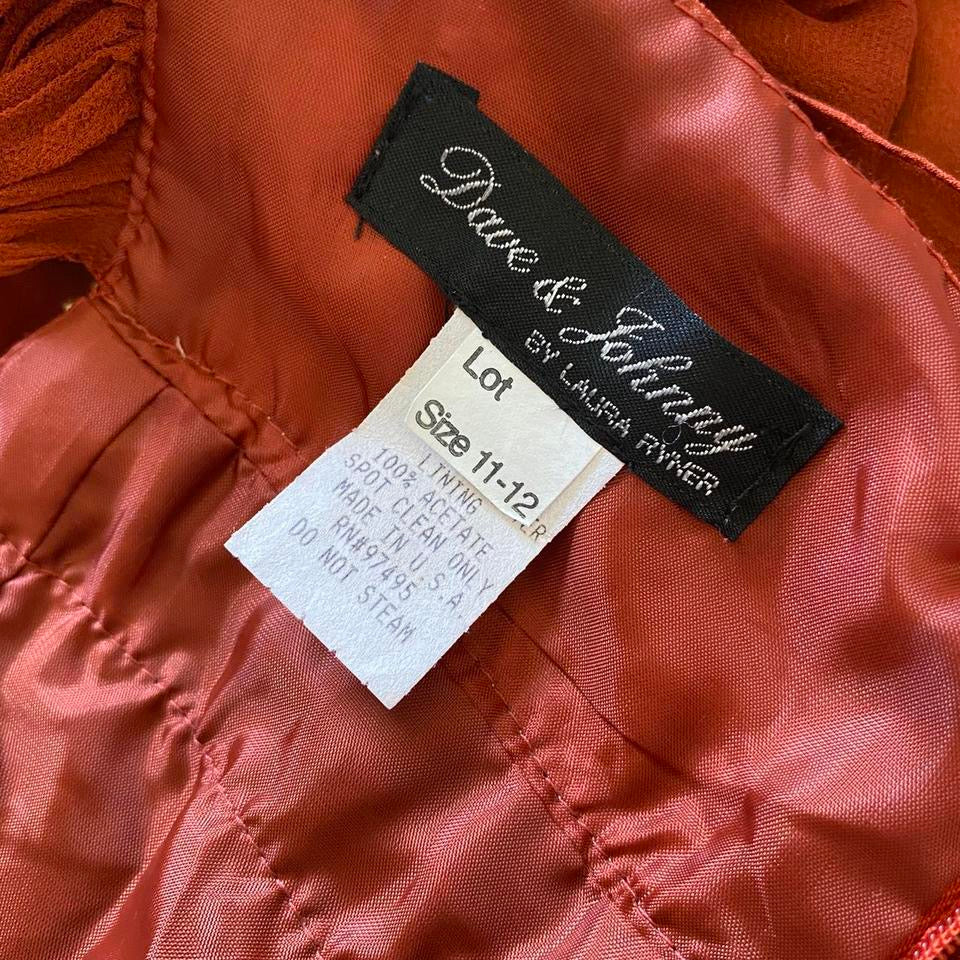 Burnt orange evening dress UK 14