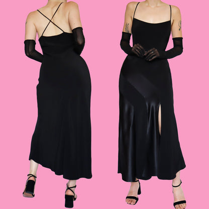 Black slip evening dress UK 12