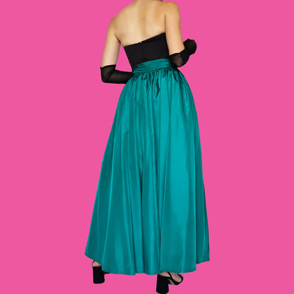 Frank Usher teal maxi skirt UK 8-10