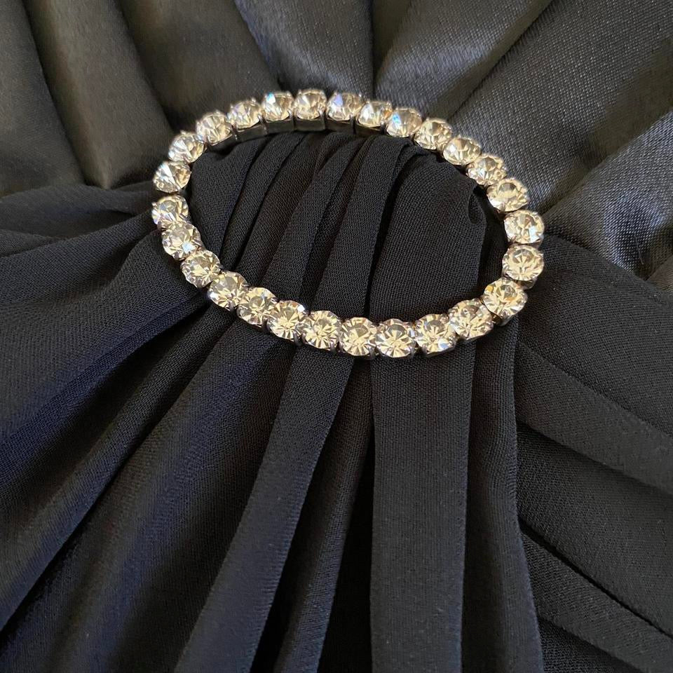 Black satin open back evening dress UK 12