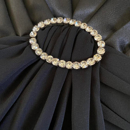 Black satin open back evening dress UK 12