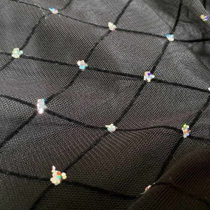 Black glitter strapless a-line evening dress UK 10-12