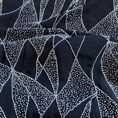 YVE London black beaded evening dress UK 10-12