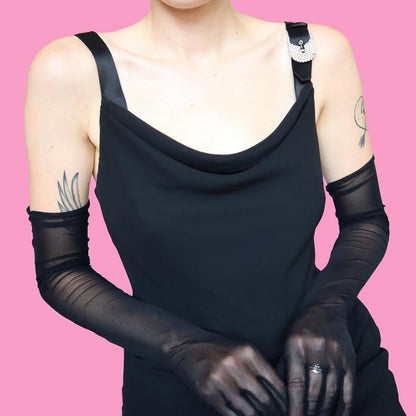 Black chiffon evening dress UK 12