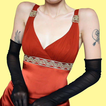 Burnt orange evening dress UK 14