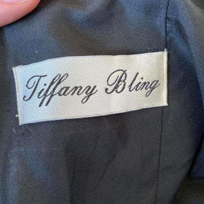 Black strapless fishtail evening dress UK S