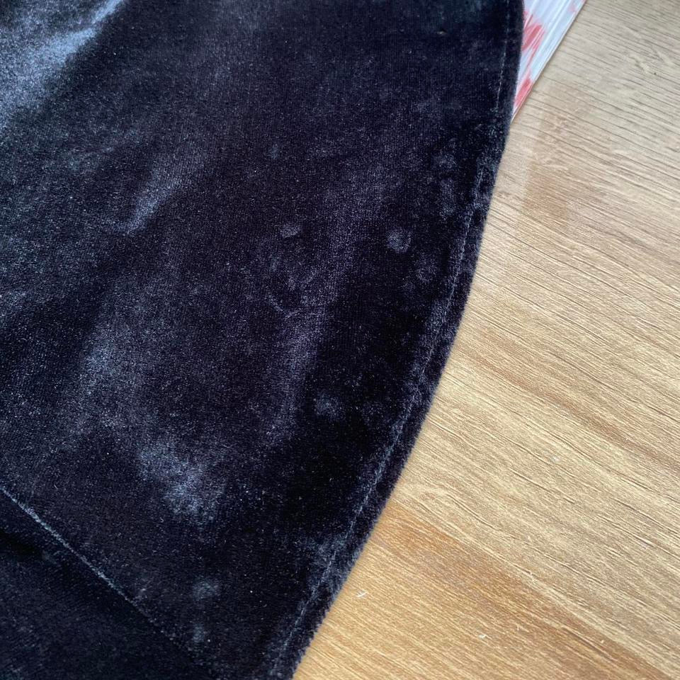 Black velvet stretch evening dress UK 14