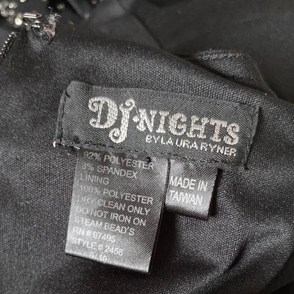 Black DJ Nights stretch beaded halter neck evening dress UK 10, 12 & 14 available