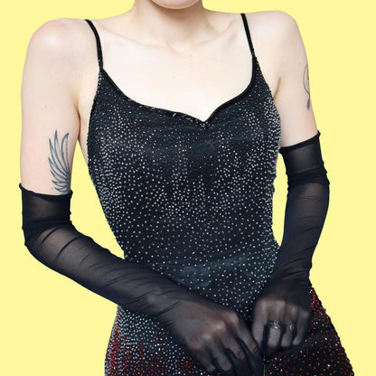 Black beaded YVE evening dress UK 10