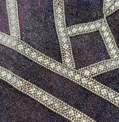 Glittery iridescent evening dress & matching bag UK 10