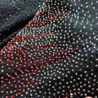 Black beaded YVE evening dress UK 10