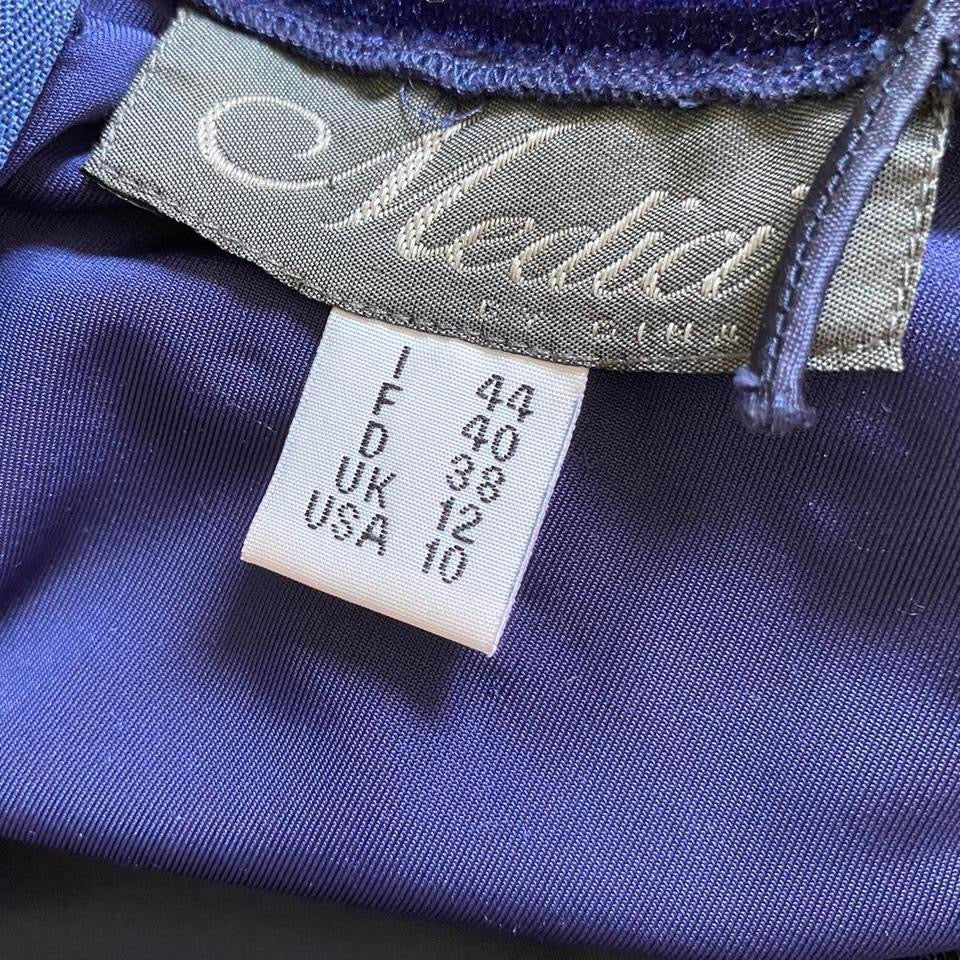 Navy velvet stretch evening dress UK 12