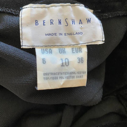 Black a-line velvet one shoulder evening dress UK 8-10