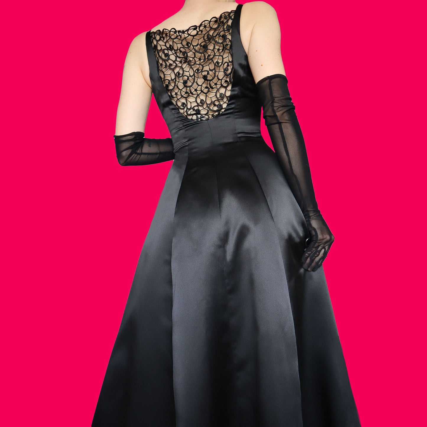 Black John Charles a line evening dress UK 10