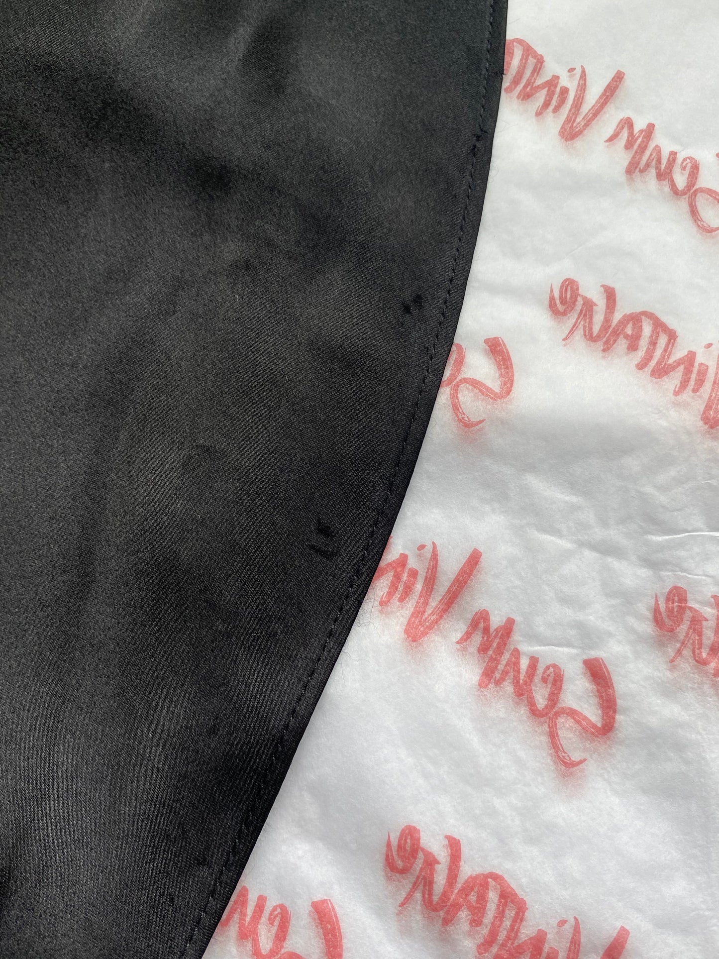 Black satin open back evening dress UK 12