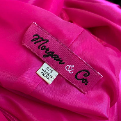 Bright pink satin halter-neck evening dress 12