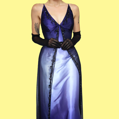 Satin ombré evening dress UK 8