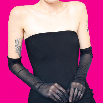 Black strapless evening dress UK 10